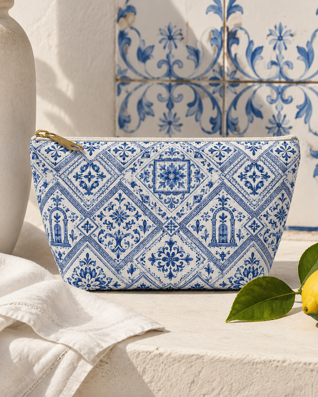 Santorini Summer Travel Pouch