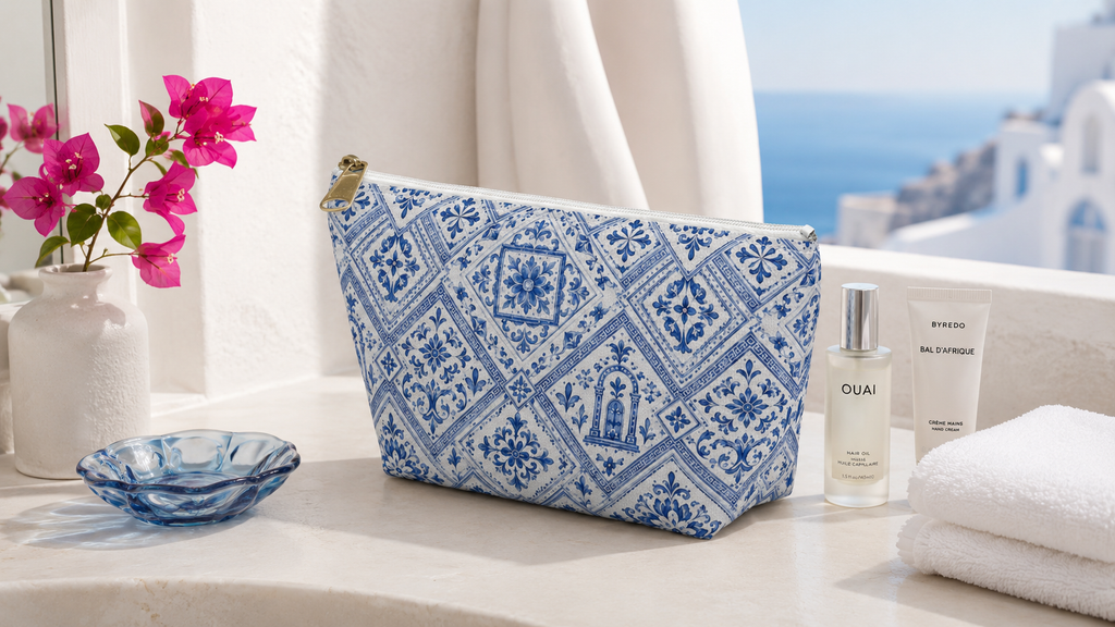 Santorini Summer Travel Pouch