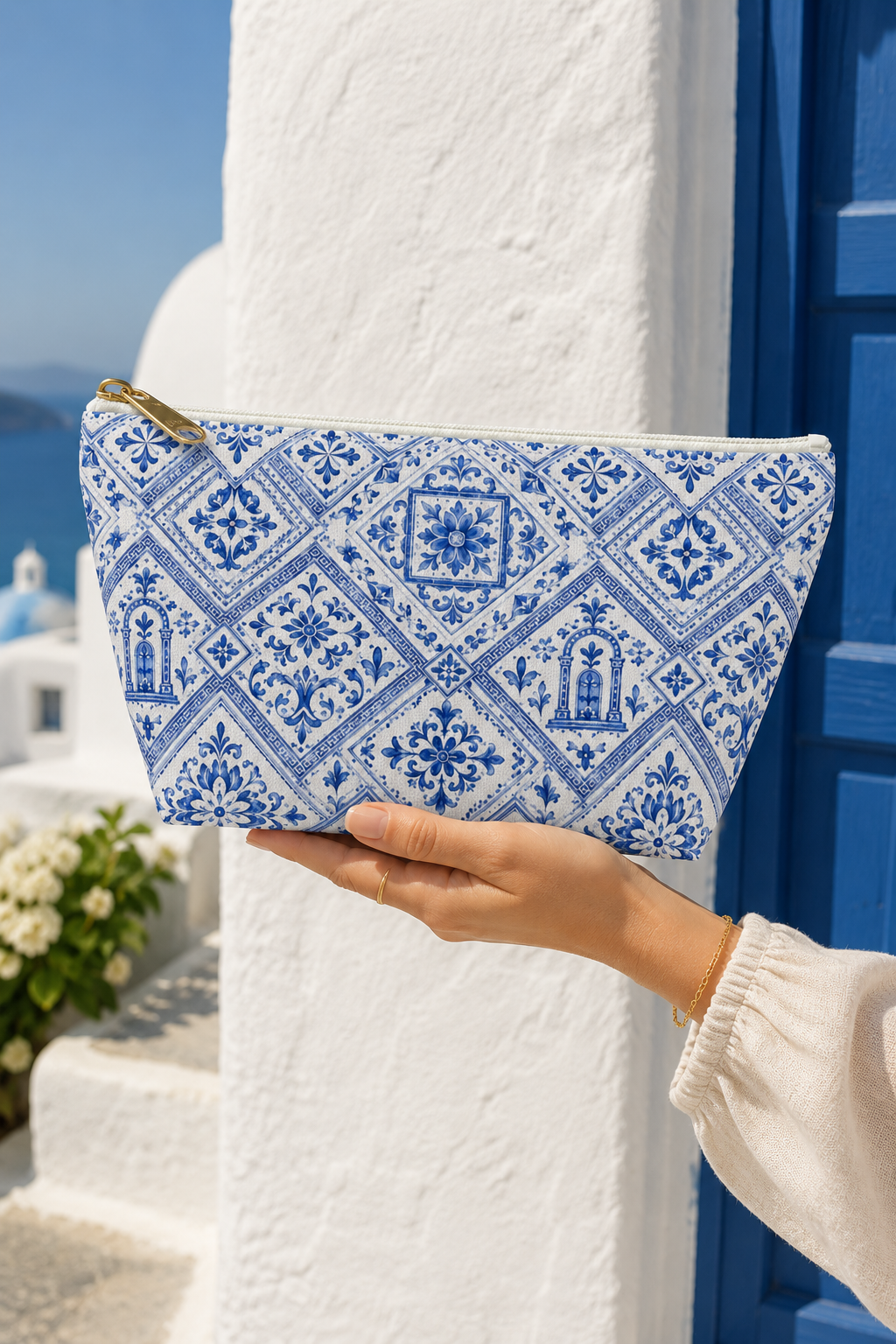 Santorini Summer Travel Pouch