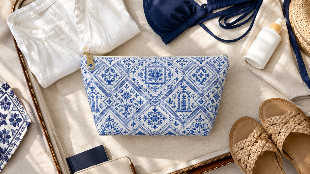 Santorini Summer Travel Pouch