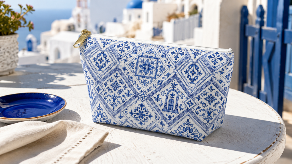 Santorini Summer Travel Pouch