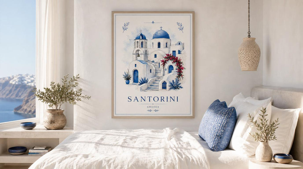Santorini Travel Poster Print