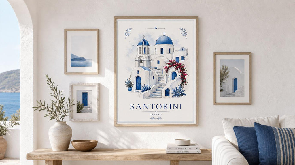 Santorini Travel Poster Print
