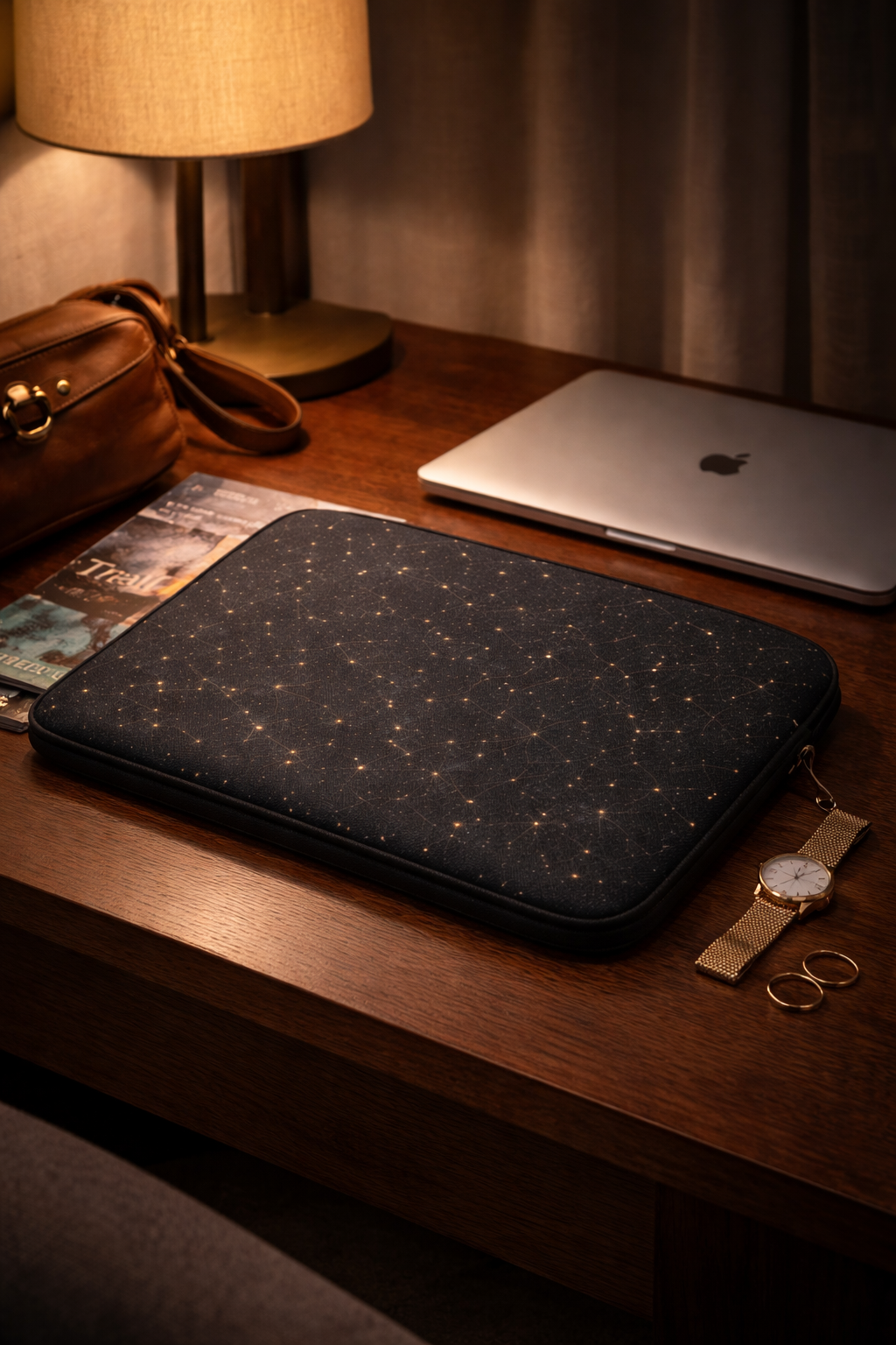 Starry Night Laptop Sleeve: Dark Constellation Pattern Protective Case