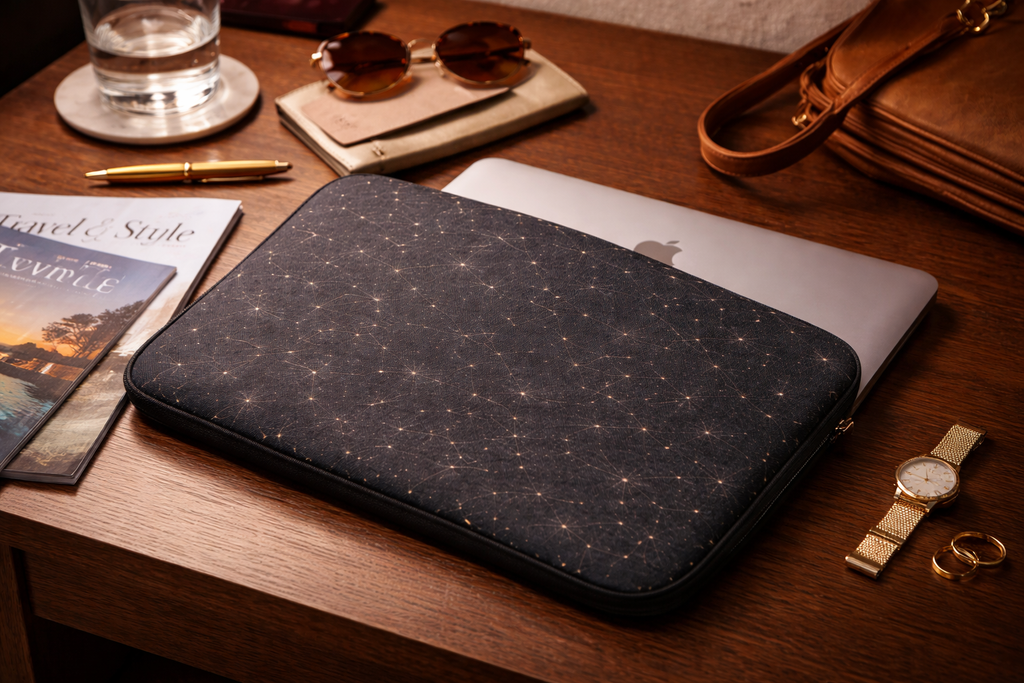 Starry Night Laptop Sleeve: Dark Constellation Pattern Protective Case