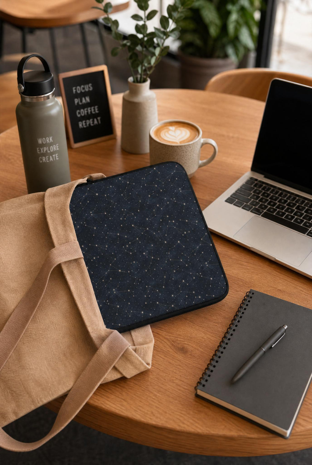 Starry Night Laptop Sleeve: Dark Constellation Pattern Protective Case