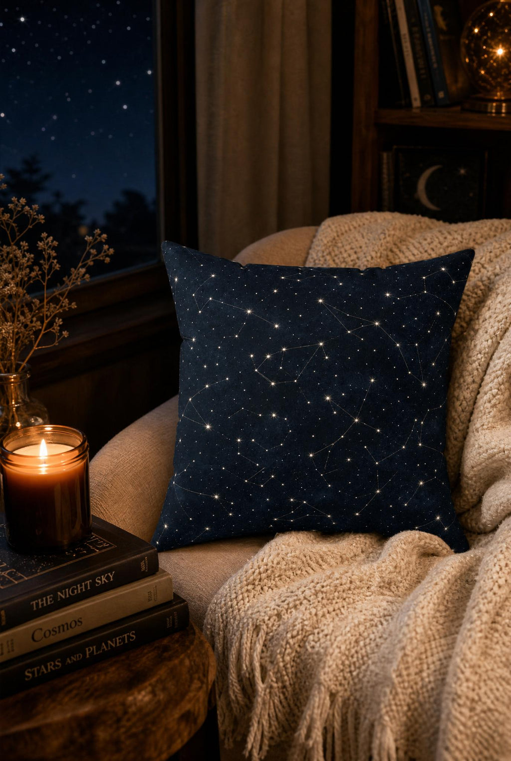 Stargazer Celestial Boho Pillow