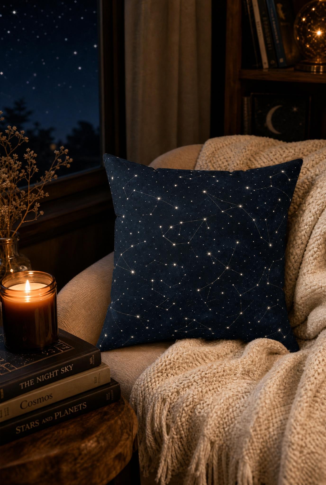 Stargazer Celestial Boho Pillow