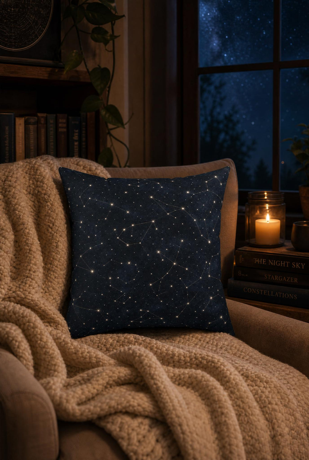 Stargazer Celestial Boho Pillow