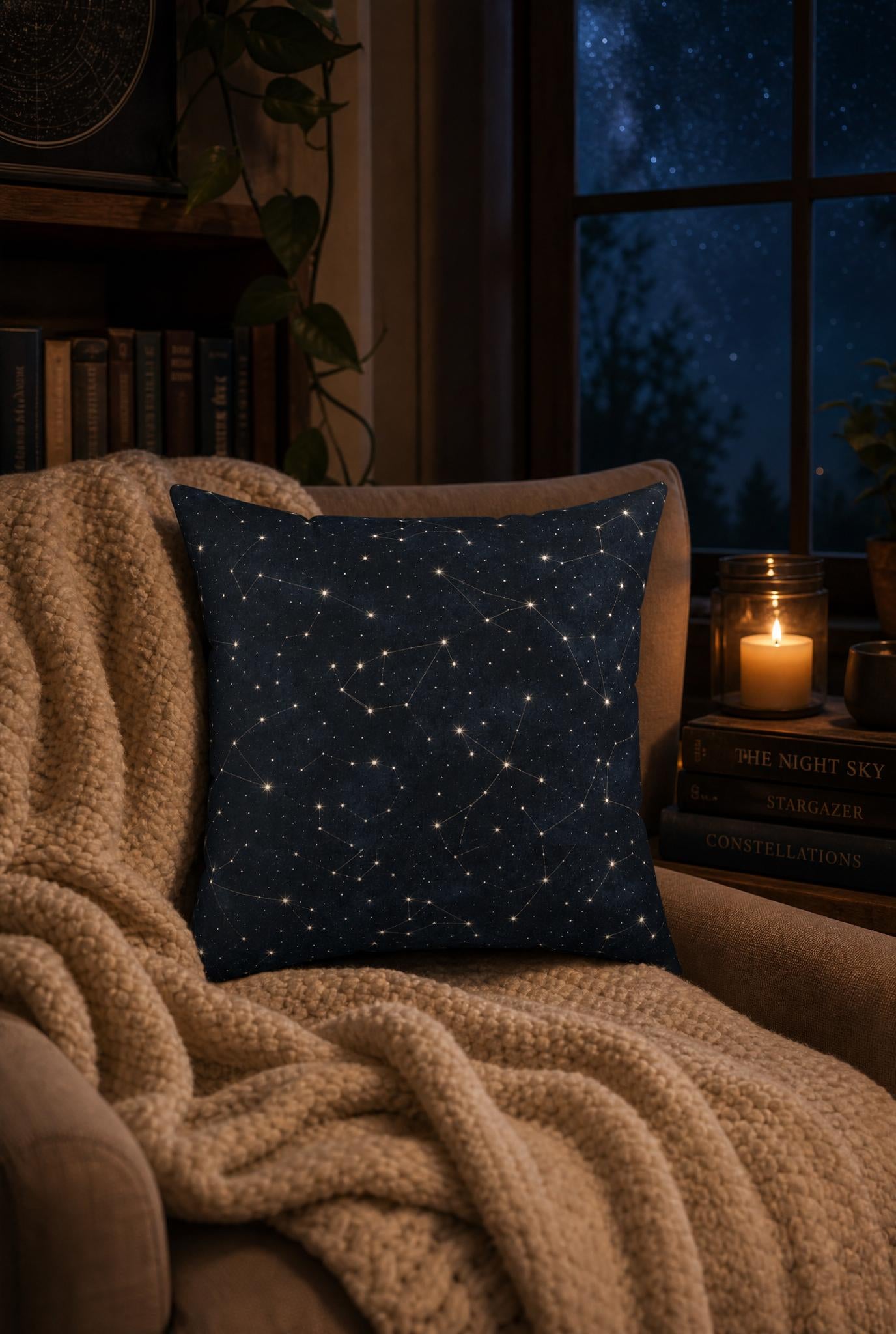 Stargazer Celestial Boho Pillow