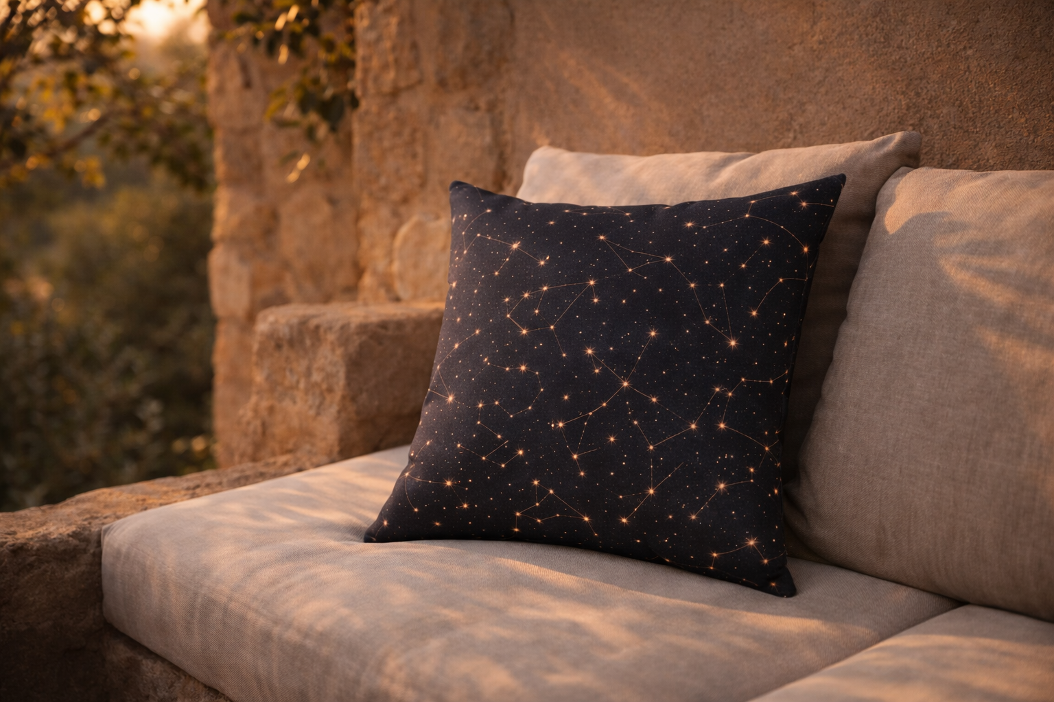 Stargazer Celestial Boho Pillow