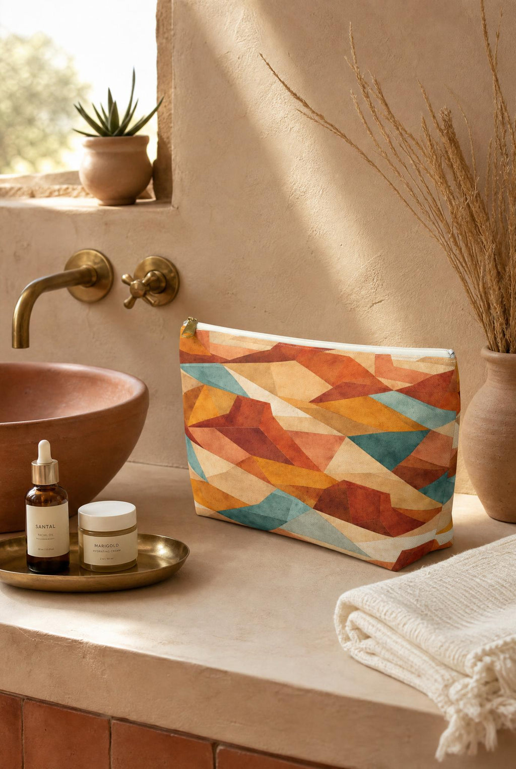 Geometric Desert Sunset Accessory Pouch