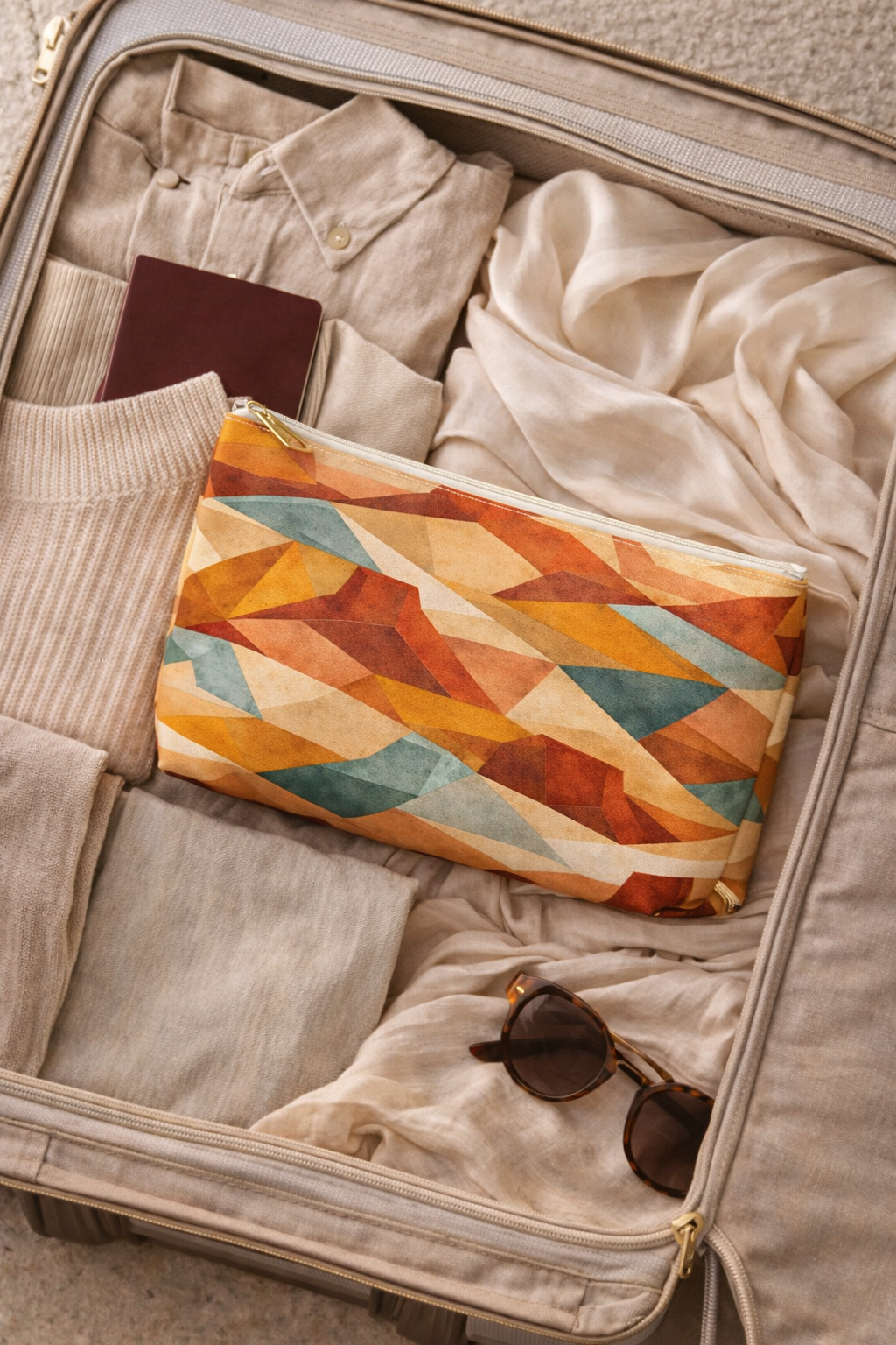Geometric Desert Sunset Accessory Pouch