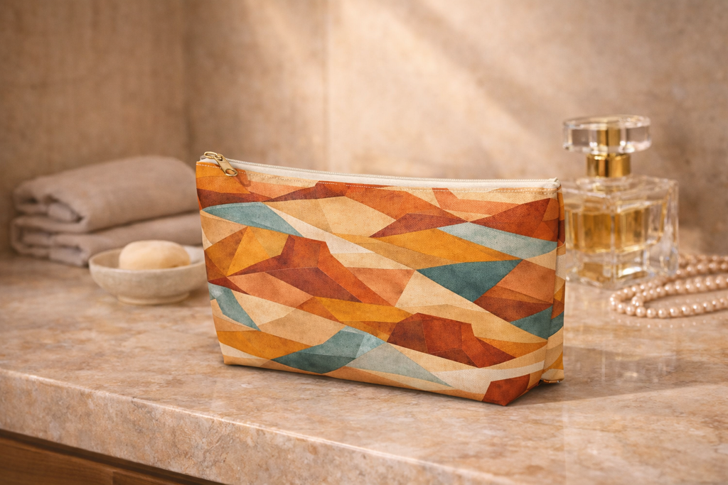 Geometric Desert Sunset Accessory Pouch