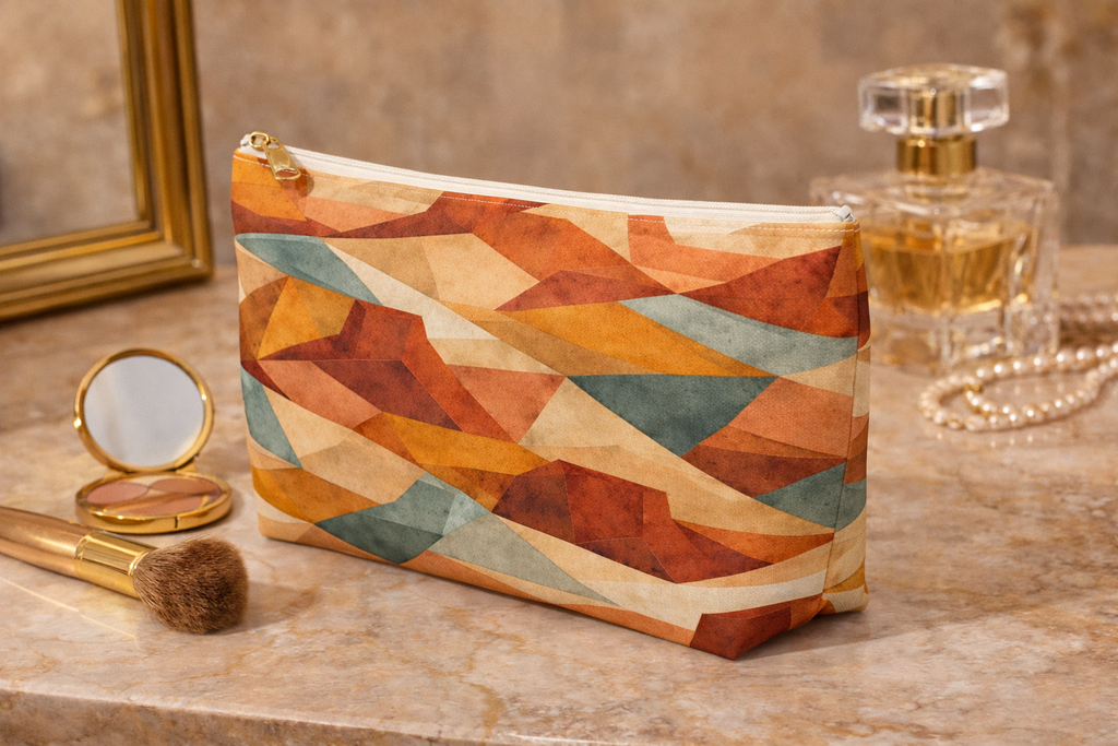 Geometric Desert Sunset Accessory Pouch