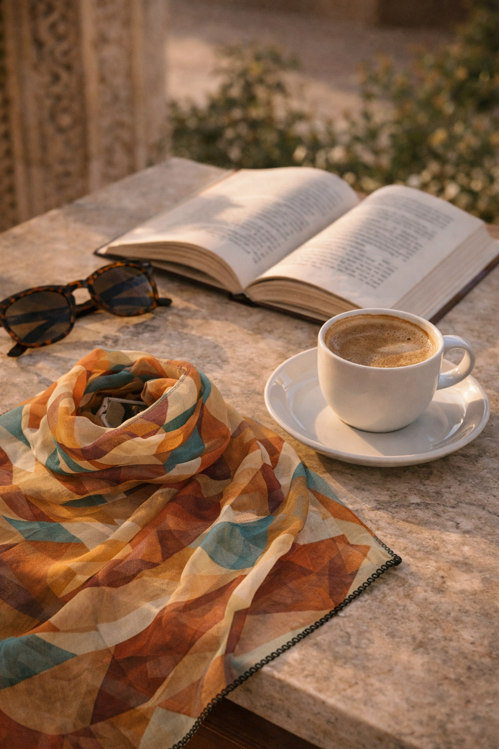 Geometric Desert Sunset Washable Scarf