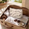 Mediterranean Calligraphy Cosmetic Travel Pouch