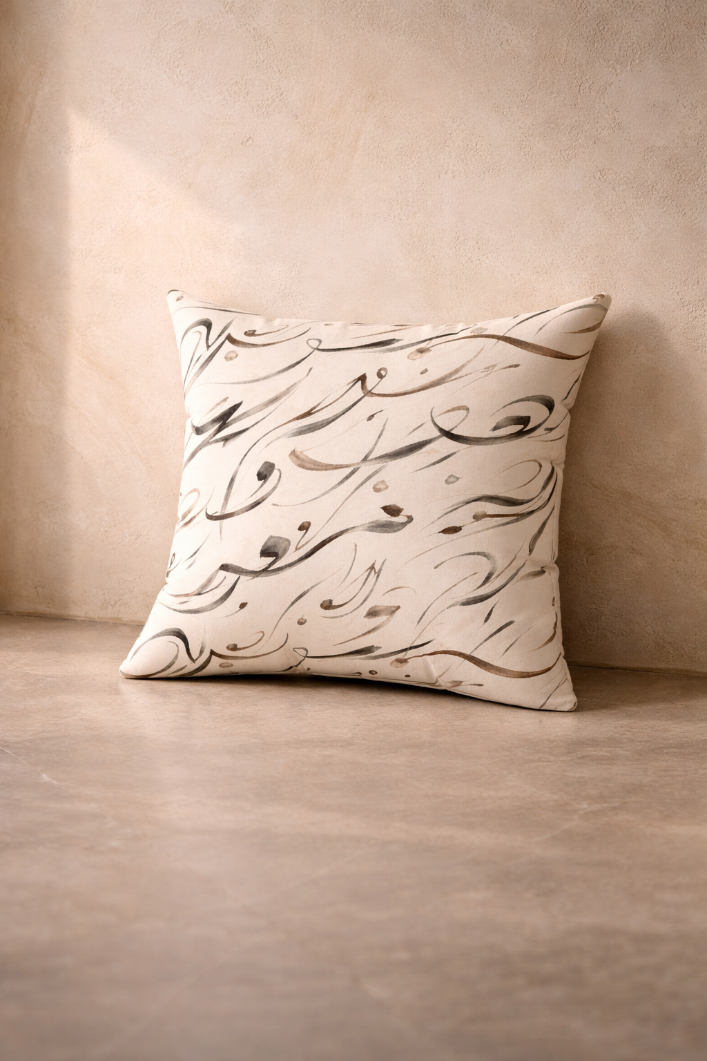 Mediterranean Calligraphy Throw Pillow