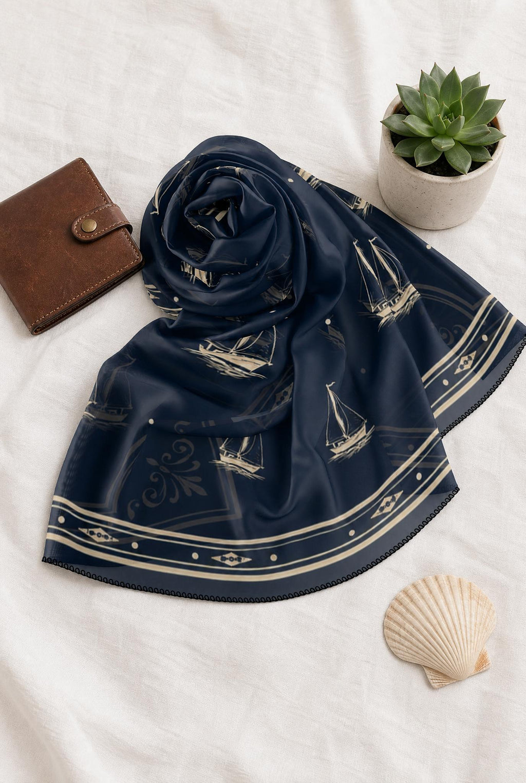 Capri Sailboat Washable Travel Scarf