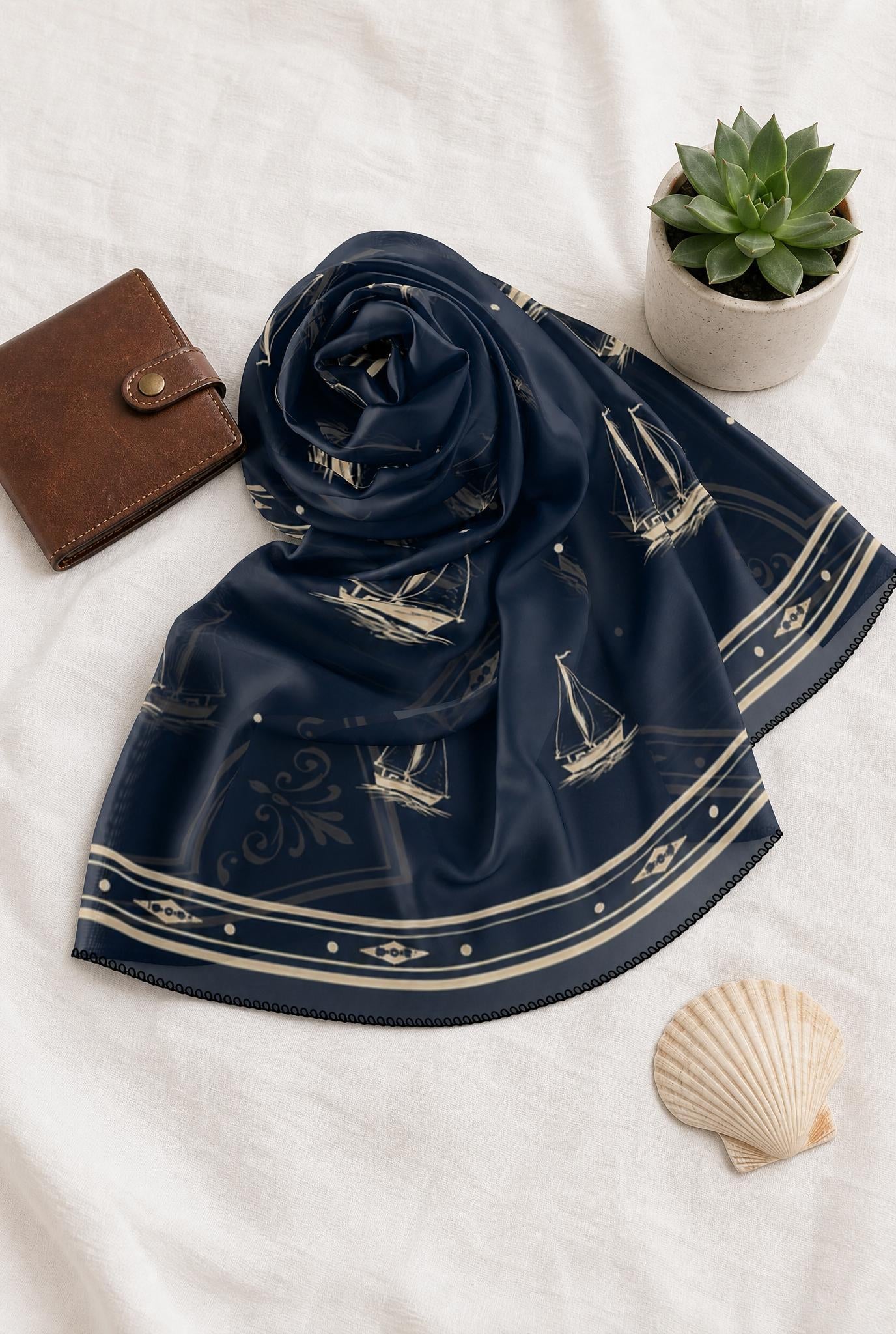 Capri Sailboat Washable Travel Scarf