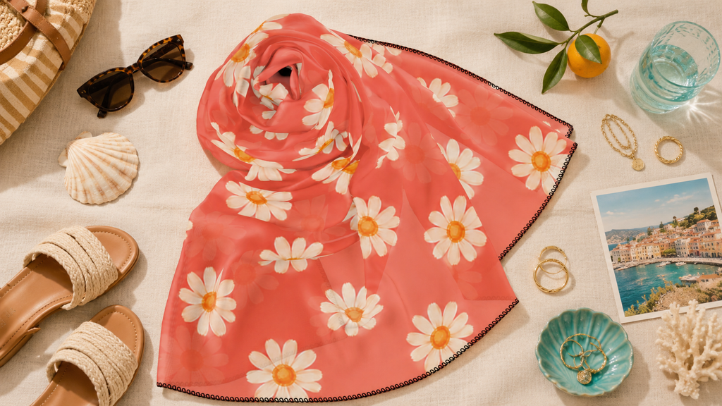 St. Tropez Daisy Lightweight Travel Scarf