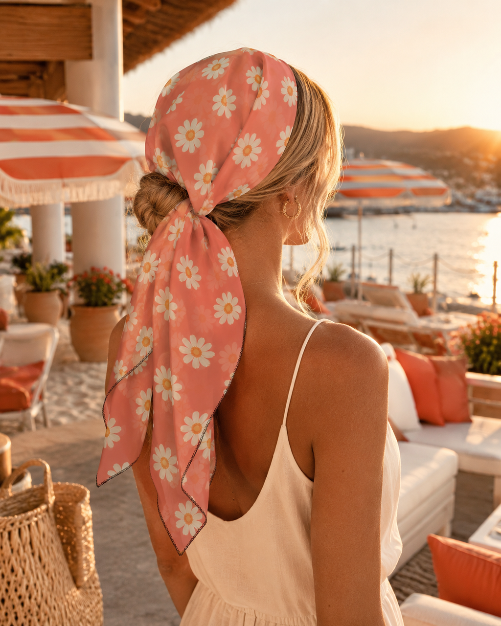 St. Tropez Daisy Lightweight Travel Scarf