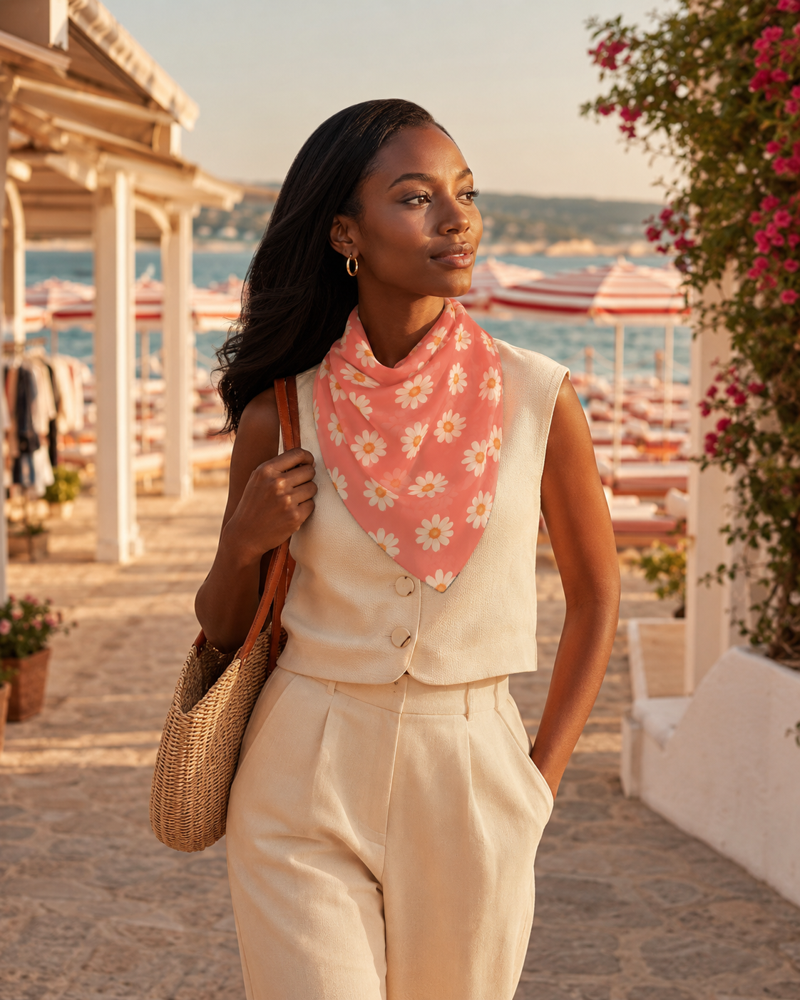 St. Tropez Daisy Lightweight Travel Scarf
