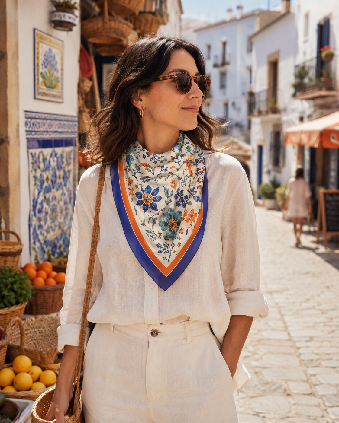 Costa Brava Floral Lightweight Washable Scarf