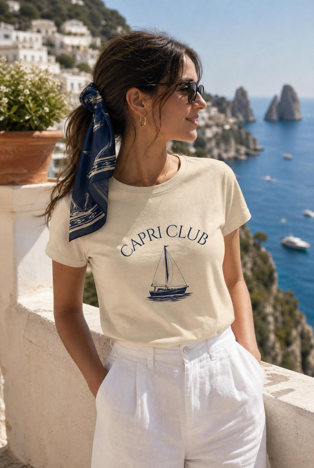 Capri Club Sailboat Travel Shirt
