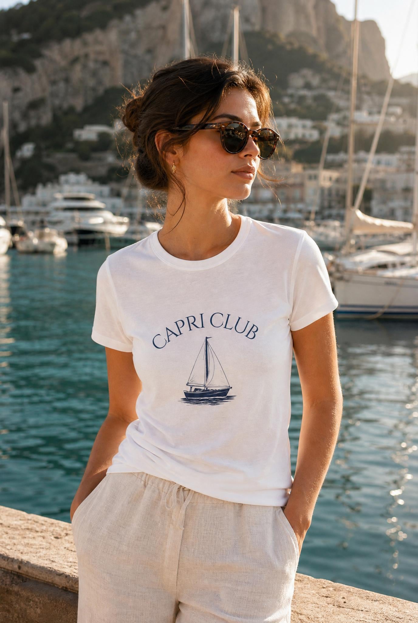 Capri Club Sailboat Travel Shirt