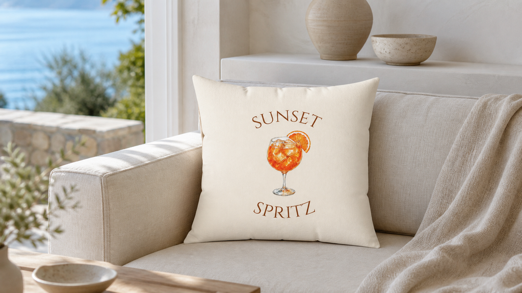 Sunset Spritz Reversible Throw Pillow