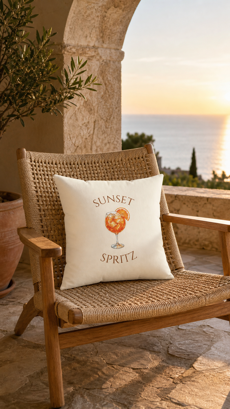 Sunset Spritz Reversible Throw Pillow