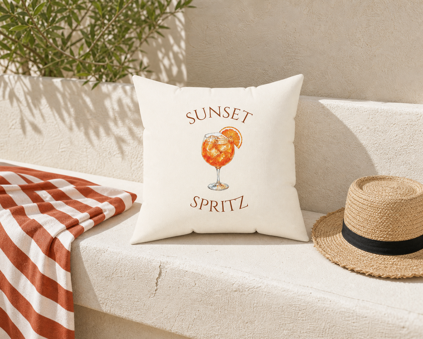 Sunset Spritz Reversible Throw Pillow