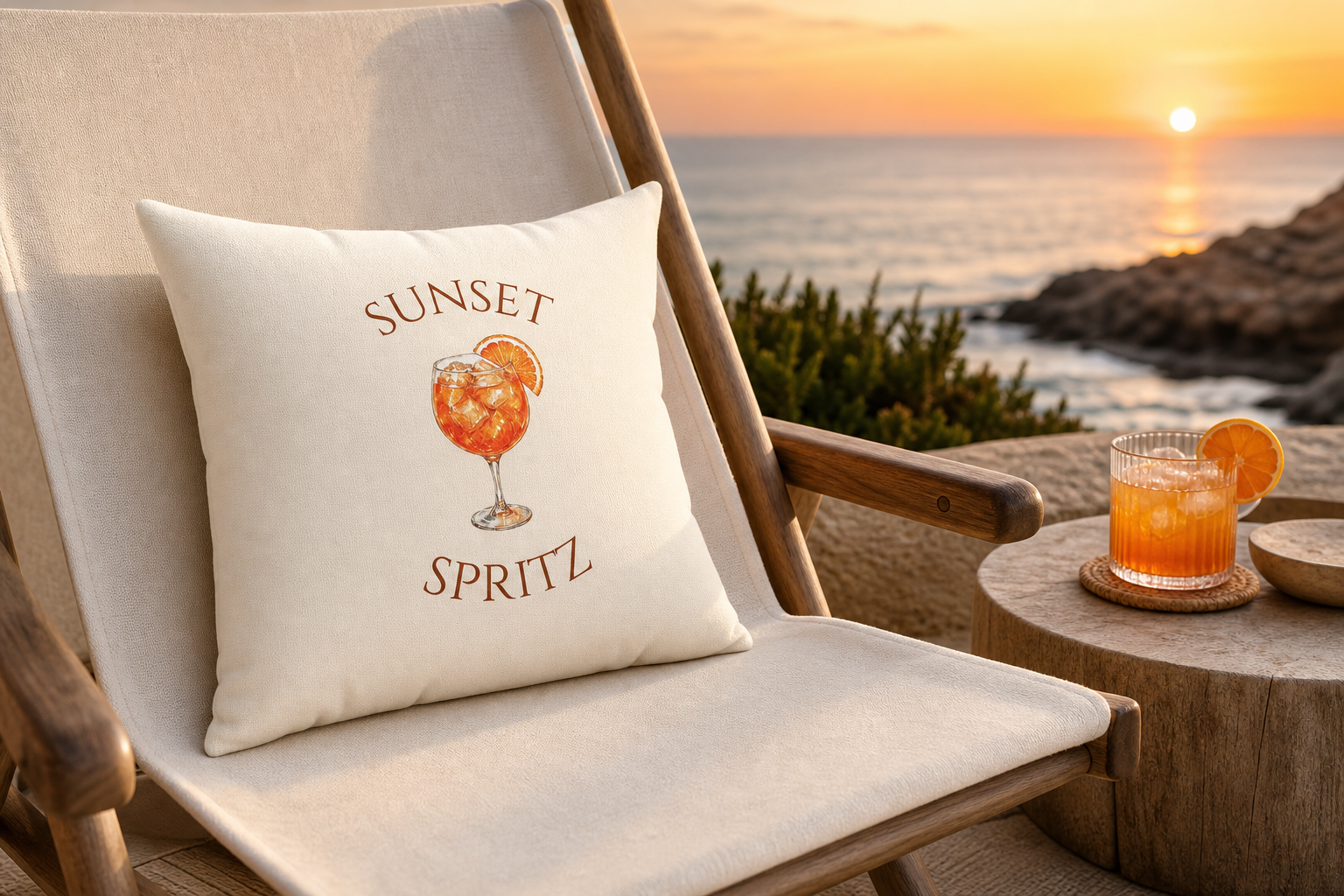 Sunset Spritz Reversible Throw Pillow