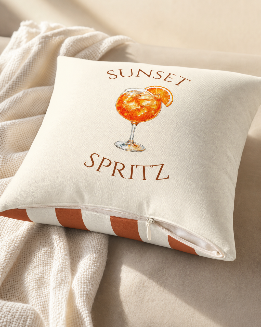 Sunset Spritz Reversible Throw Pillow