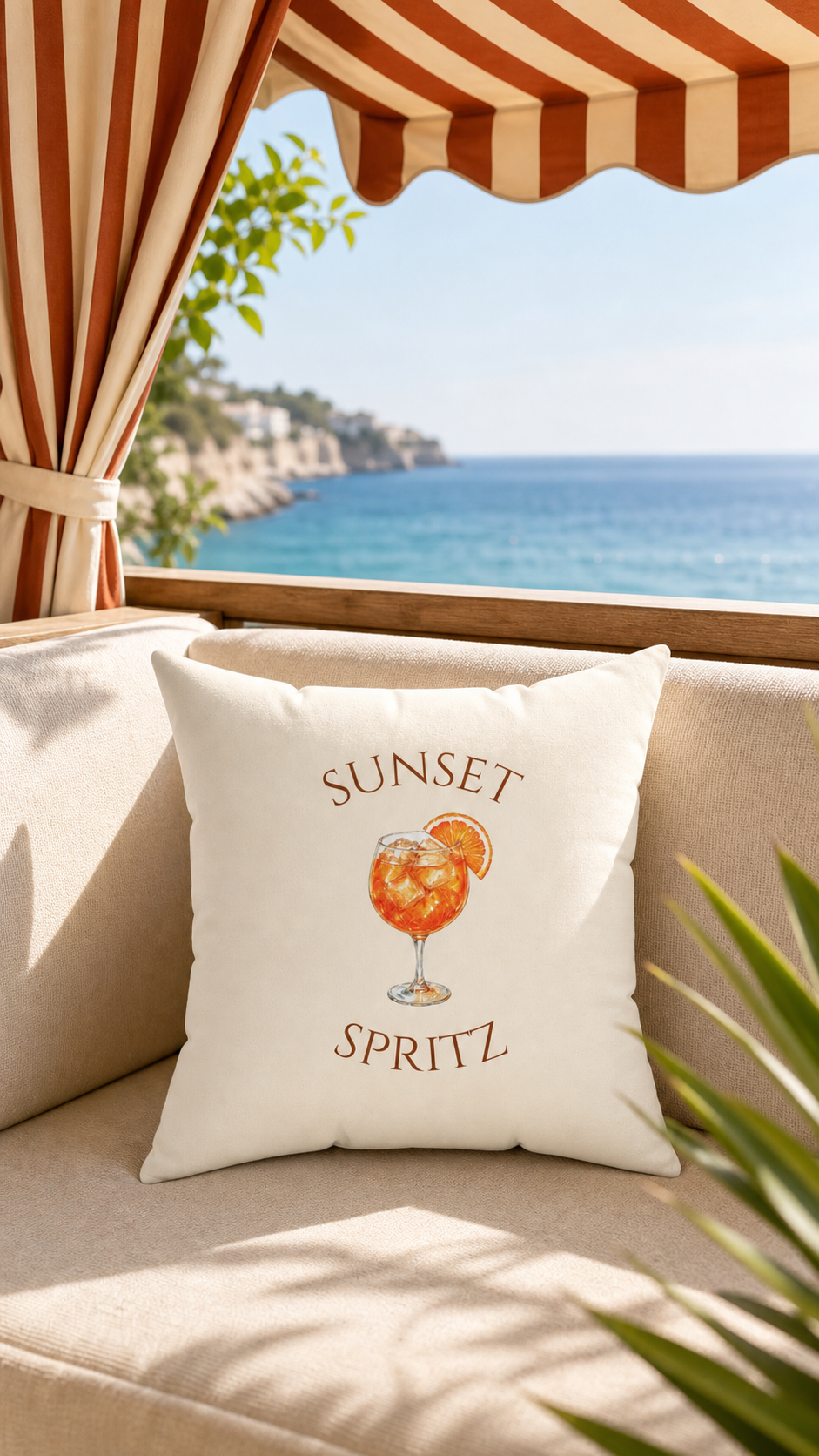 Sunset Spritz Reversible Throw Pillow