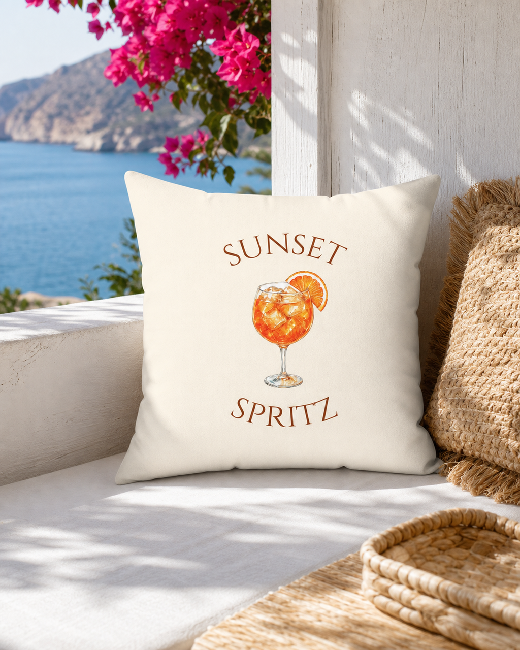 Sunset Spritz Reversible Throw Pillow