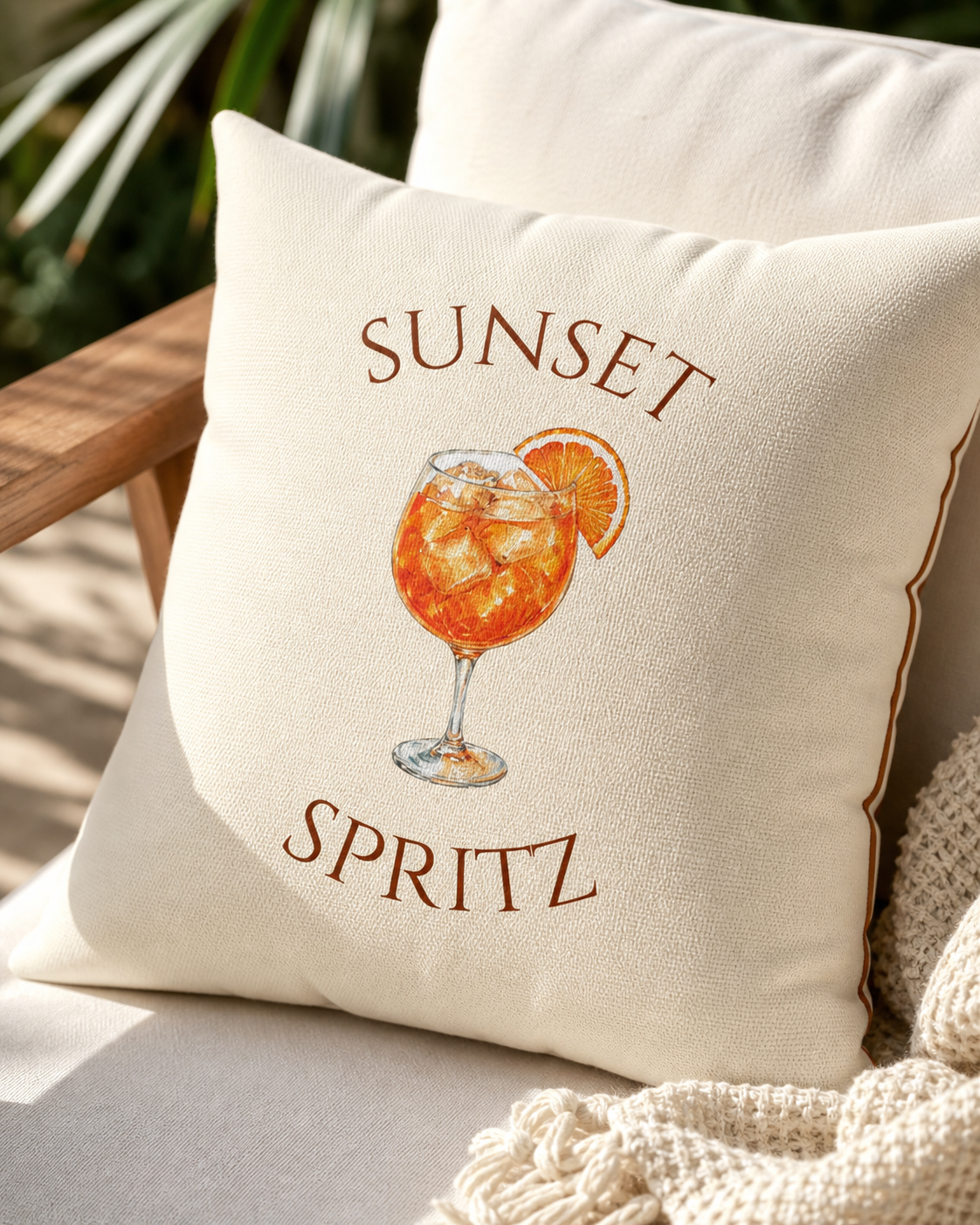 Sunset Spritz Reversible Throw Pillow