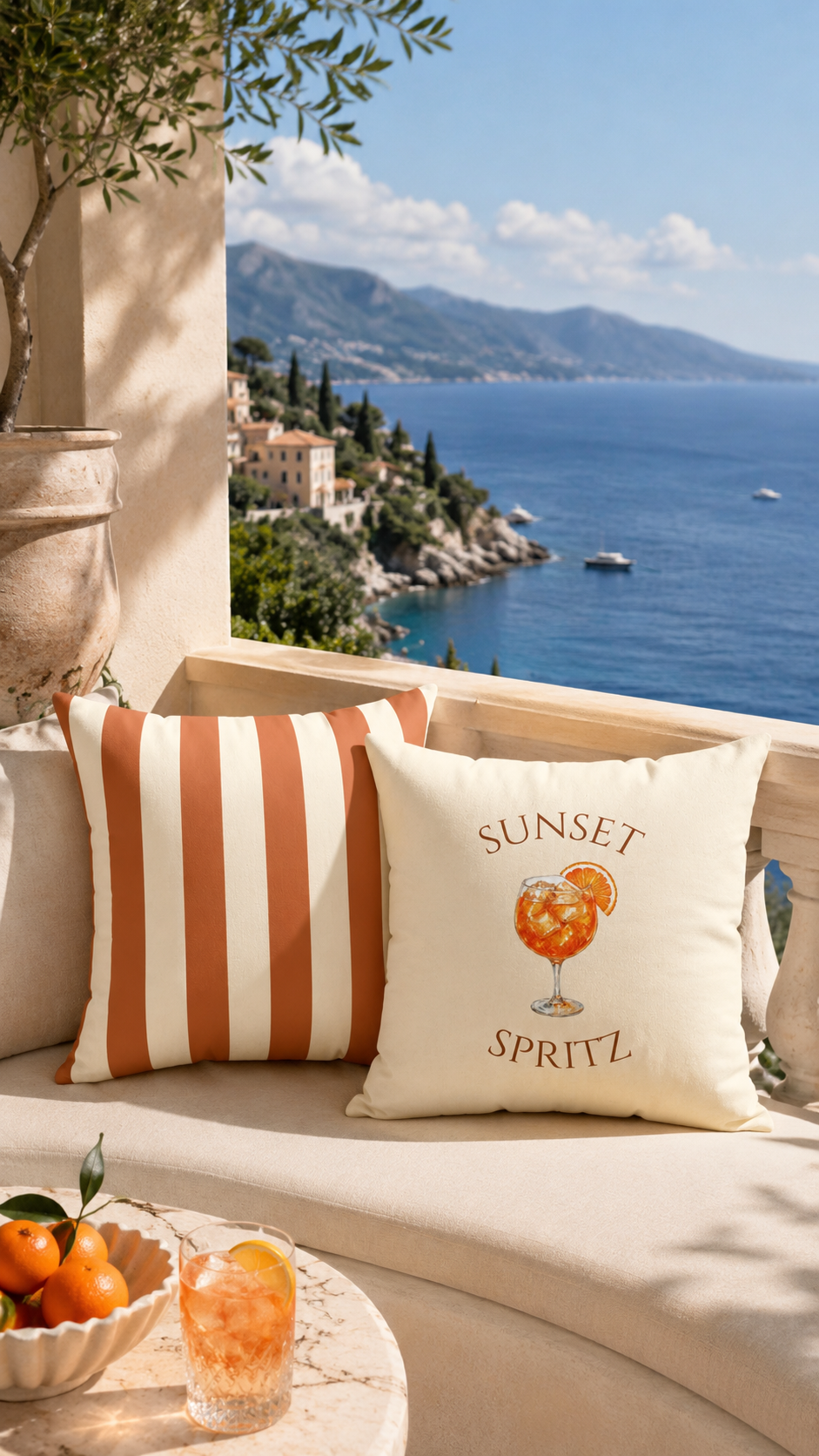 Sunset Spritz Reversible Throw Pillow