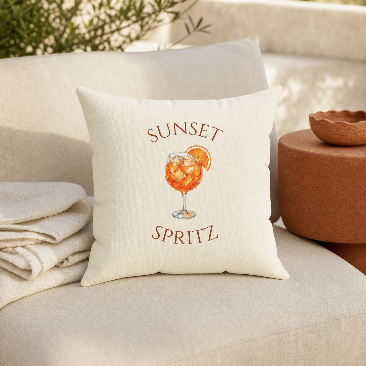 Sunset Spritz Reversible Throw Pillow