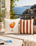 Riviera Spritz Cocktail Reversible Throw Pillow