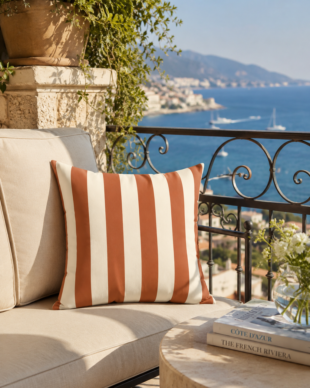 Riviera Spritz Cocktail Reversible Throw Pillow
