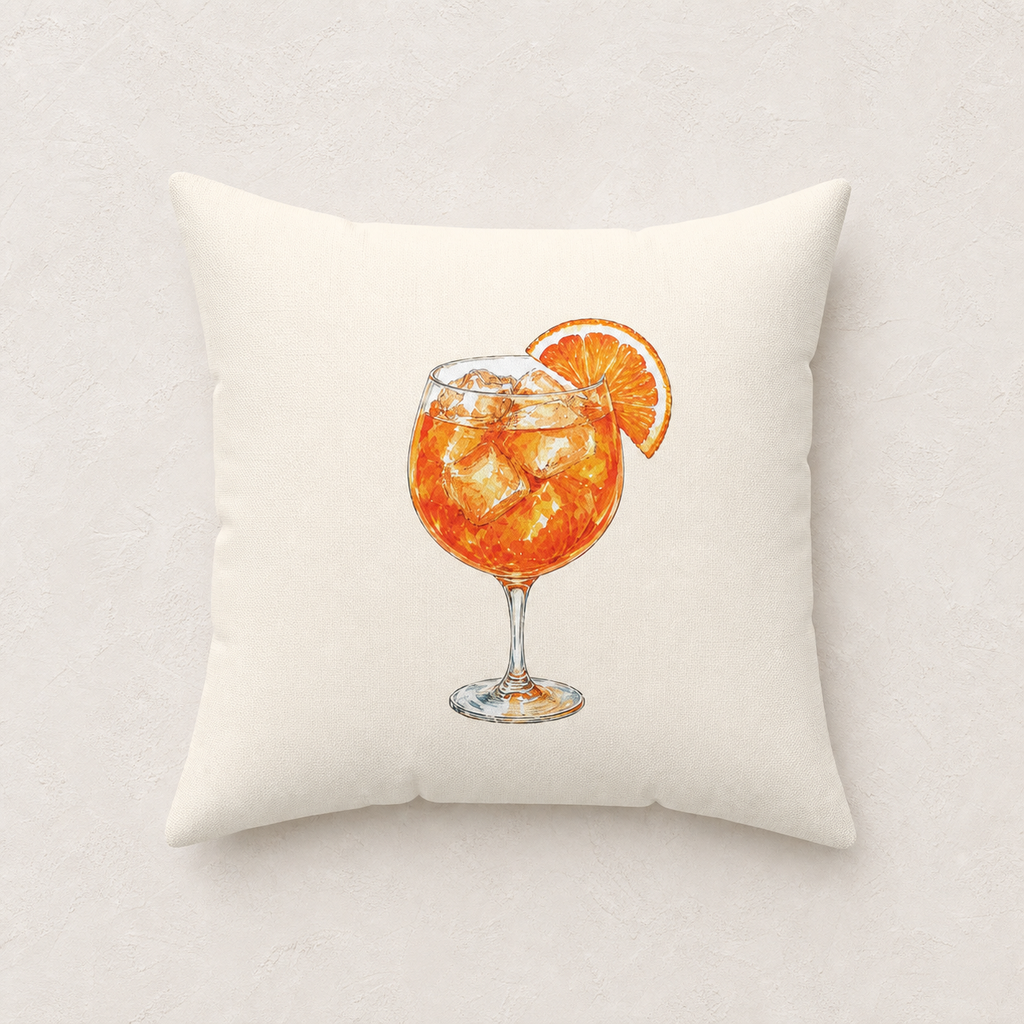 Riviera Spritz Cocktail Reversible Throw Pillow