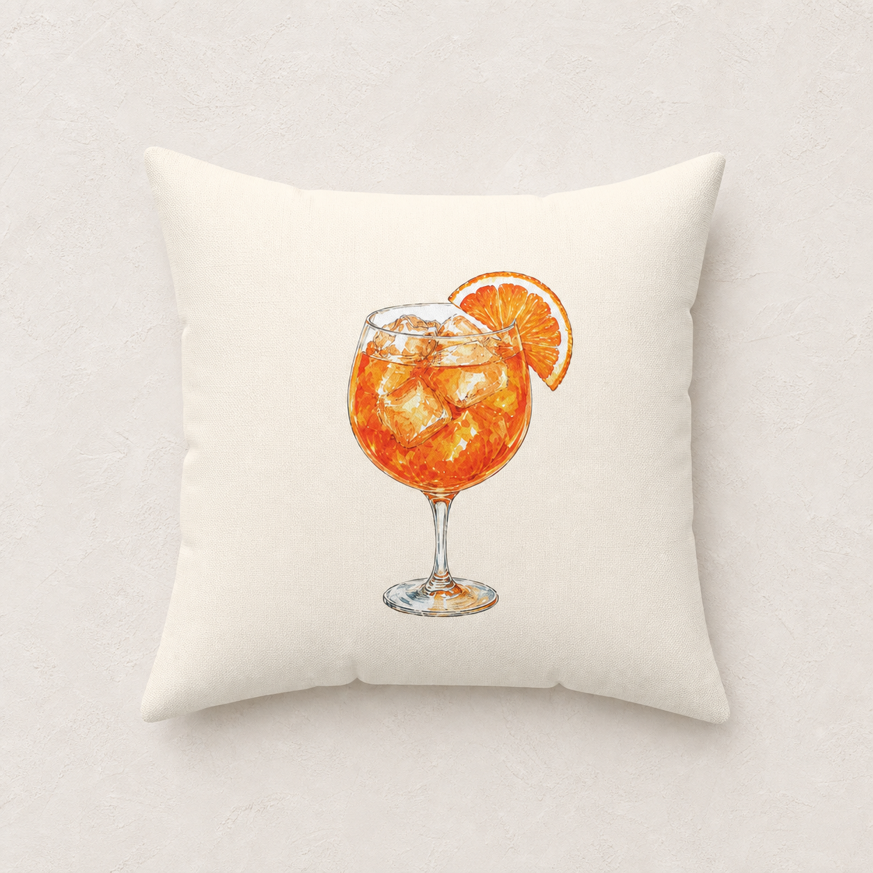 Riviera Spritz Cocktail Reversible Throw Pillow