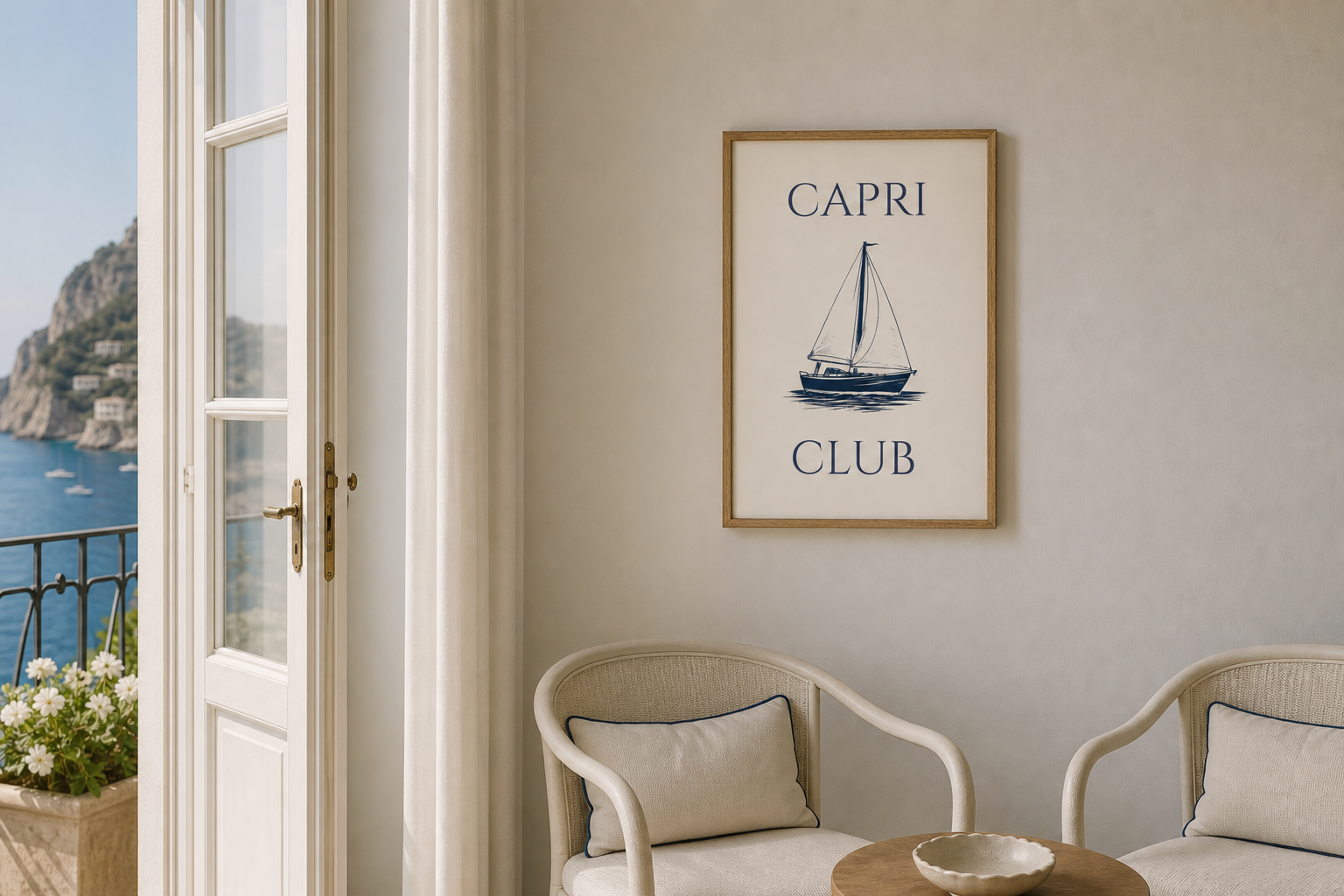 Capri Club Nautical Art Print
