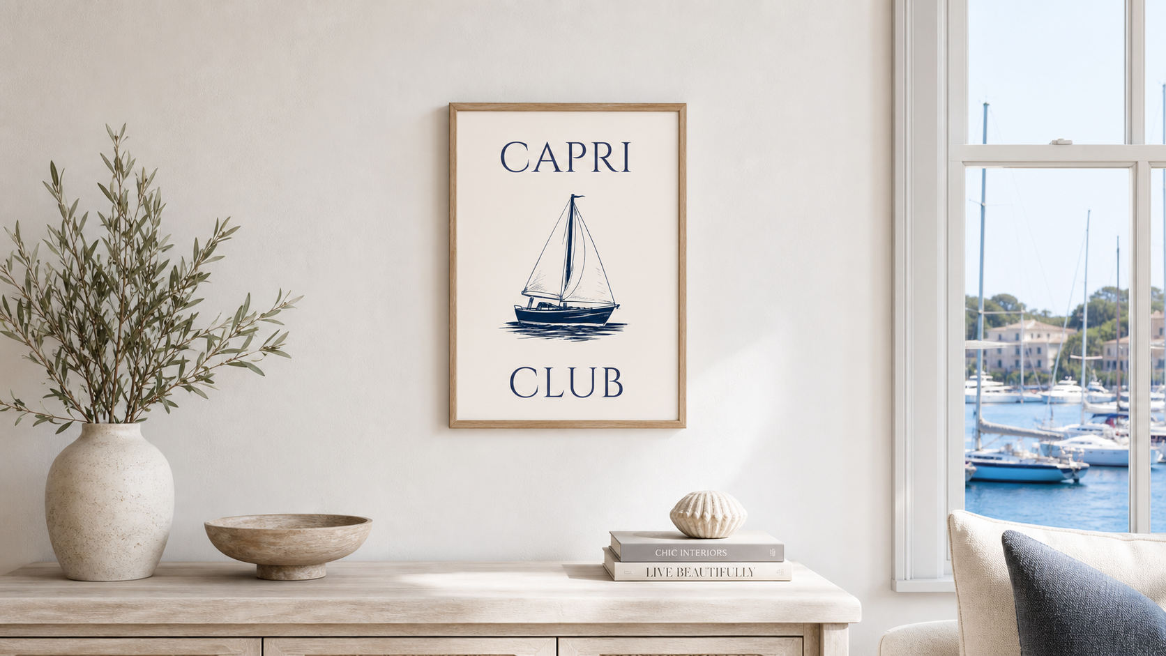 Capri Club Nautical Art Print