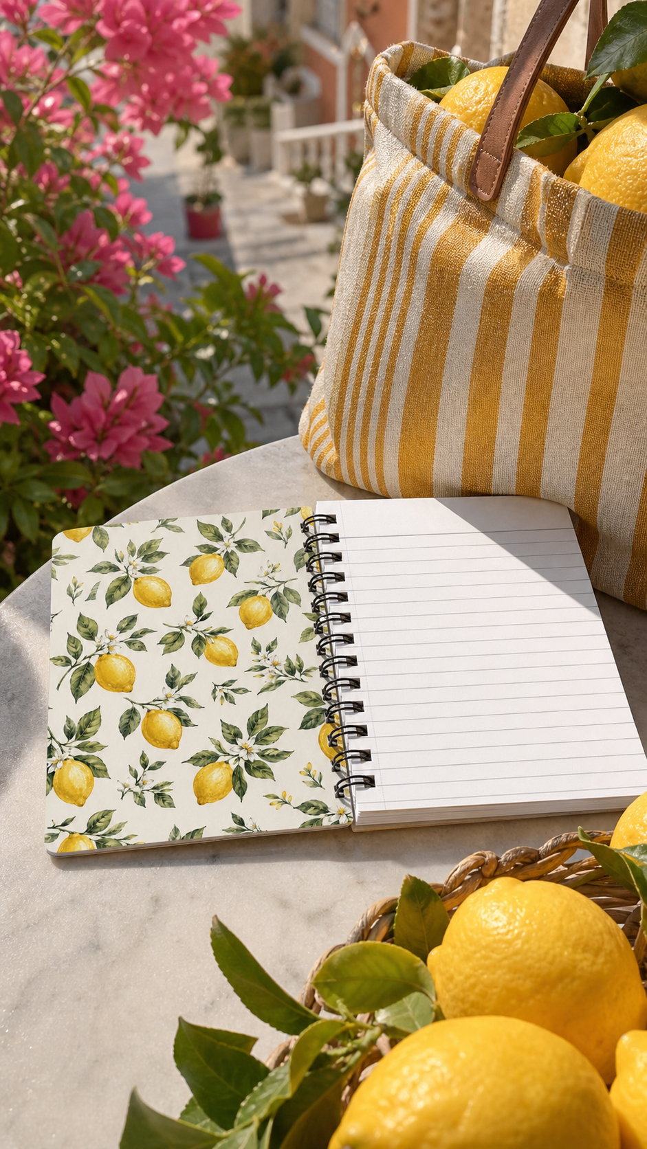 Positano Lemon Print Travel Journal