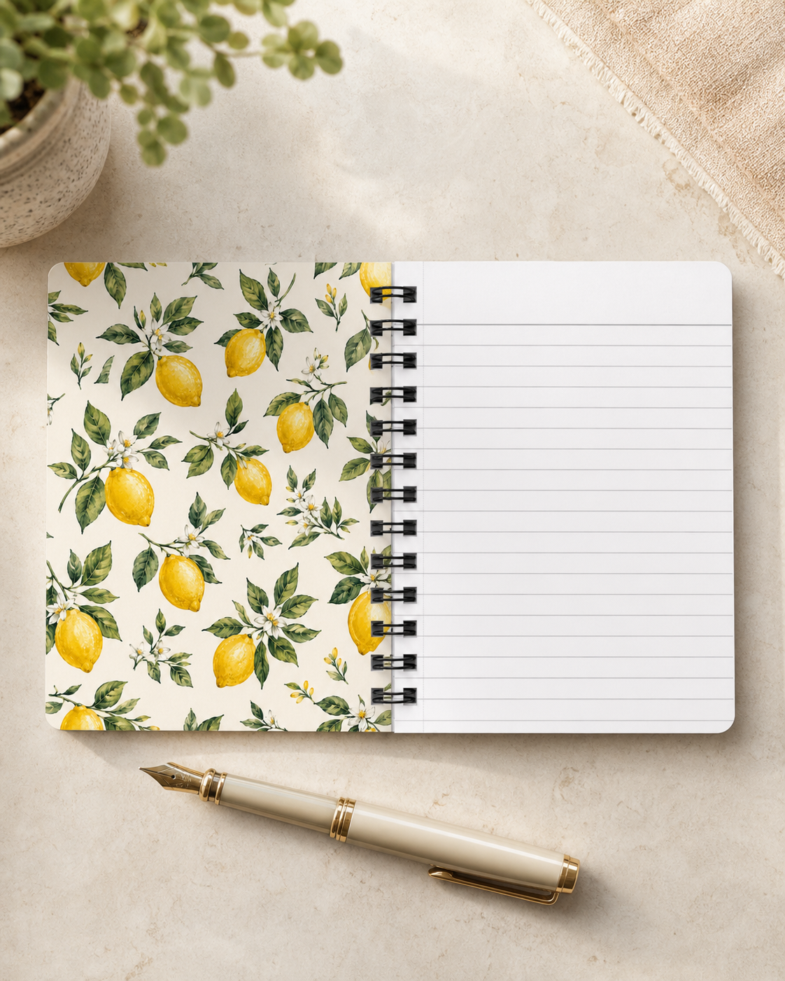 Positano Lemon Print Travel Journal