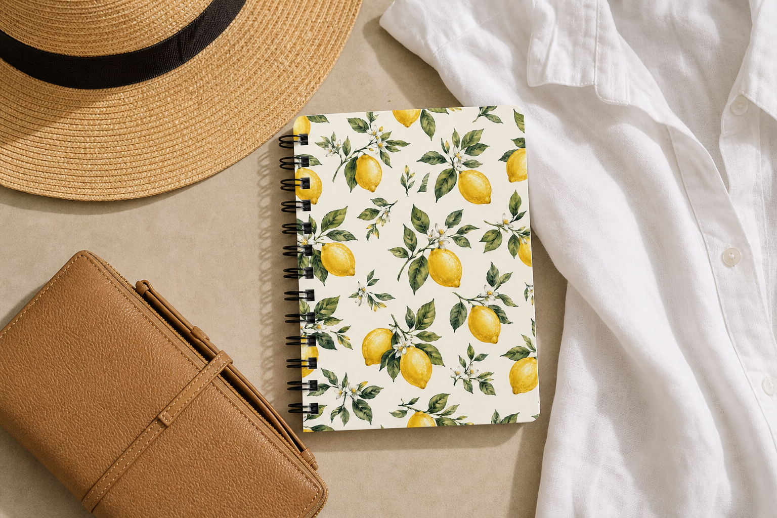 Positano Lemon Print Travel Journal