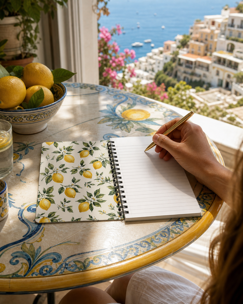 Positano Lemon Print Travel Journal
